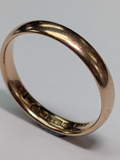 9ct gold wedding band ring