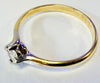 18ct yellow gold solitaire and diamond ring size O 1/2