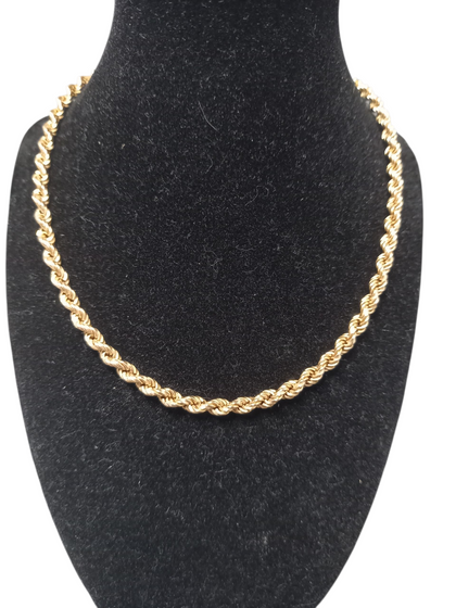 Small Rope 9ct Gold Chain 22