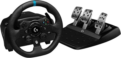 Logitech G G923 Racing Wheel and Pedals for Xbox Series X|S, Xbox One and PC featuring TRUEFORCE Responsive Pedal, No Power lead