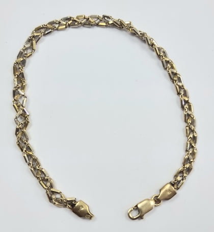 9ct TwoTone Gold Bracelet 7.5