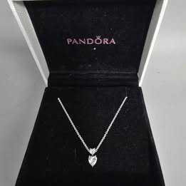 925 Ale Pandora Necklace 3.1G 2 HEART PENDANT