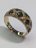 9ct gold diamond & blue stone cluster ring