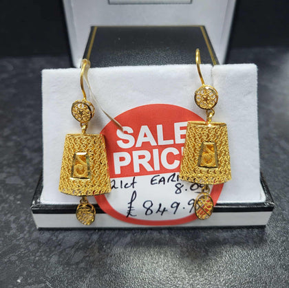 21ct Gold Earrings 7.96g