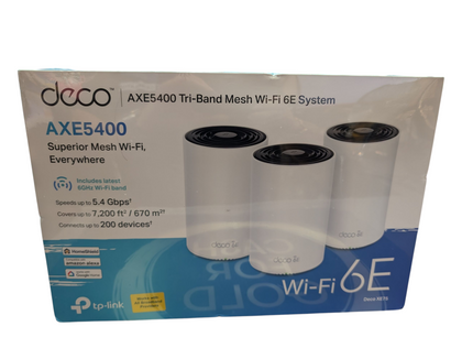 BRAND NEW TP-Link Deco XE75 Pro(3-pack) AXE5400 Tri-Band Mesh Wi-Fi 6E System