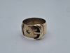 Vintage 9ct Yellow Gold Buckle Ring Star Set - Size V - 12.2 Grams