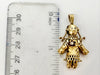 9ct yellow gold garnet stone doll pendant