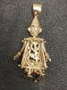 9ct Vintage Yellow Gold Gemset Articulated Clown Pendant