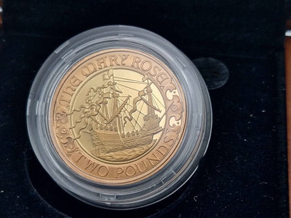 2011 UK Mary Rose £2 Gold Proof Coin – 22ct Gold – 15.98 Grams Boxed In Capsule
