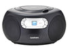 Goodmans Cd Retro Boombox Fm Radio Mains Or Battery Bluetooth - Black