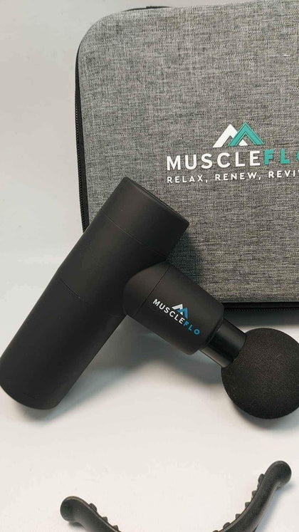 Muscleflo MiniFlo Massage Gun With Multi Speed & Attachments - With Soft Case