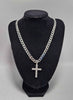 Silver Chain, 43G, 24" in length with Silver Cross Pendant