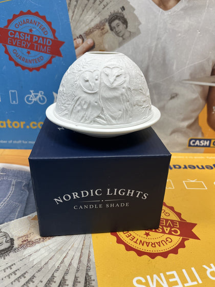 Nordic Lights Owls Candle Shade / Tealight Holder.