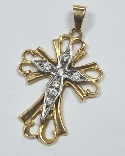 18ct Gold Cross CZ