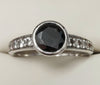Ti Sento Vintage Black Onyx & Clear Pave CZ ring - Size S