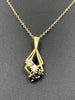 16" 9ct Fine Necklace with Cluster Pendant, 1.7 grams