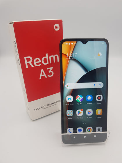 Redmi A3 Black Edition Phone, 3GB RAM, 64GB Storage, Unlocked to ANY SIM - Original Box