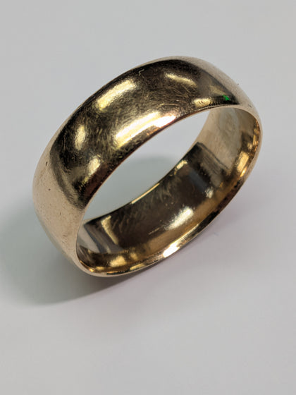 9ct Gold Wedding Band Ring Size S 1/2