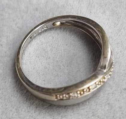 9ct White Gold Diamond Ring Size i