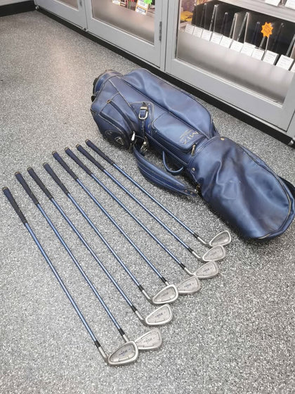 Mizuno Ladies Full Golf Club Set, 1-5 Wood, 3-SW Irons And Putter With Carry Bag