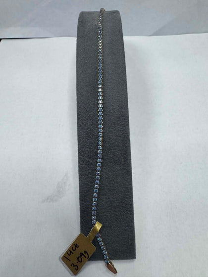 3.09g 14ct Blue Stone Gold bracelet 8