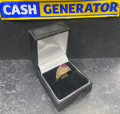 9ct Gold Stone Ring (Size R), 6.0g