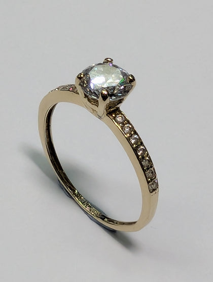 9CT GOLD CZ RING SIZE N