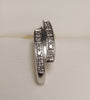 9ct White Gold Diamond Double Bar Stud Earrings