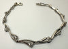9ct White Gold Bracelet with stones 7.5"