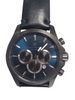 ACCURIST MENS WATCH (7180) WITH BLACK LEATHER STRAP AND BLUE DIAL, CHRONOGRAPH, QUARTZ, BOXED