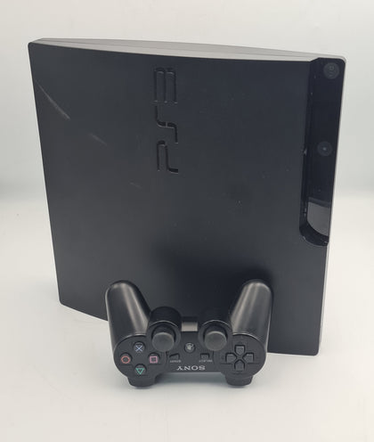 Sony PlayStation 3 Slim 120GB black console with 1 x controller and all leads UNBOXED