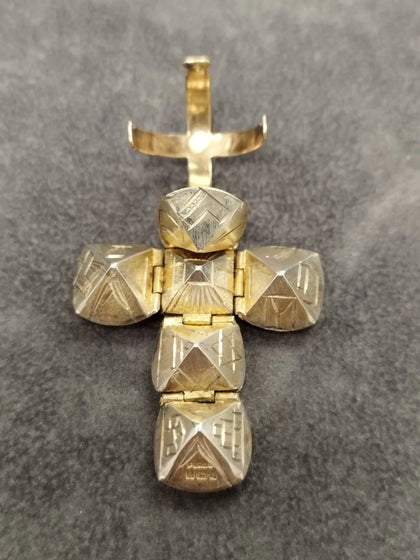 F BROS 1980 Gold & Gold on Silver Opening Masonic Orb Pendant