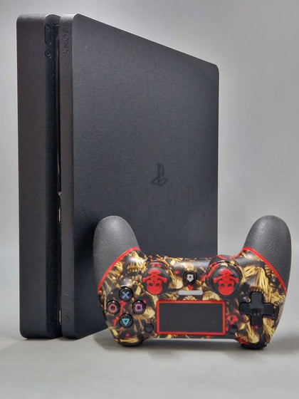 Playstation 4 Slim Console, 500GB Black, Boxed 3rd party pad and Leads