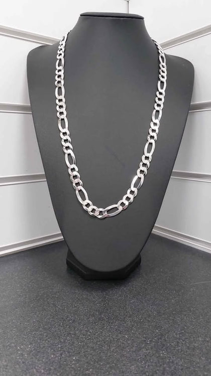 STERLING SILVER FIGARO CHAIN, 925 HALLMARKED, 28