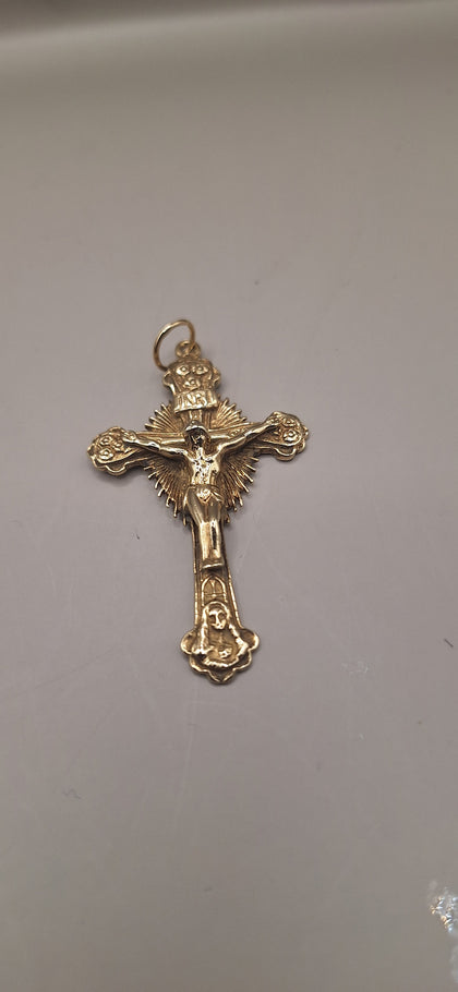 9ct Yellow Gold Crucifix Pendant -  11.47 Grams