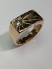 9ct Gold Diamond Block Ring Size S