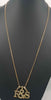 9ct yellow gold chain with F&S pendant with white stones 19.22g Boxed 24"