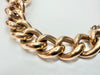 9ct rose gold curb chain bracelet with heart shaped padlock and safety chain 8"