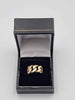 9ct Solid Yellow Gold Cuban Curb Link Band Ring - Made In Birmingham - Size P - 4.70 Grams