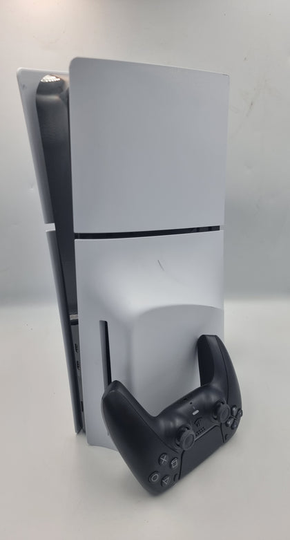 Sony PlayStation 5 slim 1TB (disc edition) Console with 1 x black dualsense controller and all leads unboxed