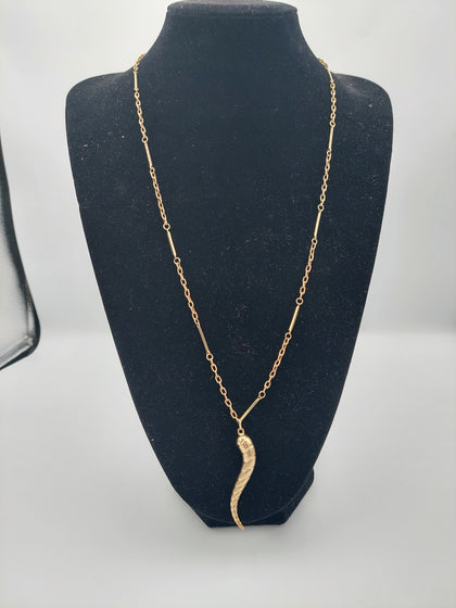 9K Gold Chain with 9K Gold Horn of Plenty, 17.3Grams Weight, 375 Hallmarked, Length: 28