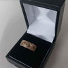 9CT Yellow Gold Band Ring With Patterns - Size S - 3.21 Grams