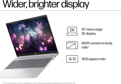 OmniBook 54U | 16 GB RAM | 512 GB SSD | Intel Iris Xe Graphics | 2K Display | Windows 11 Home | Glacier Silver Alumi