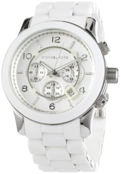 Michael Kors MK8108 Runway White Chrono Unisex Watch CLEARANCE.