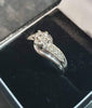 9ct White Gold and Diamond Ring - Size M