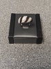 Black And Clear Stone Siler Ring Size-N