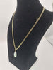 (375 Hallmarked&Tested), 9K 7.63G 18" Gold Chain With Aventurine Crystal Pendant