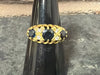 Vintage 9ct Gold Sapphire & Diamond Boat Ring Size O