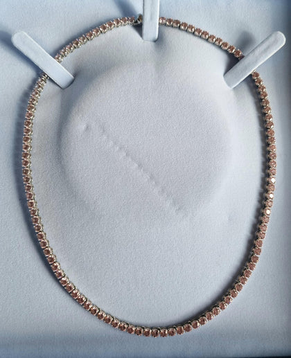 Swarovski Matrix Tennis Necklace Round Cut White Gold-Tone Plated