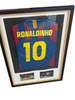 Beckett Authenticated Signed Ronaldinho Framed Football Shirt